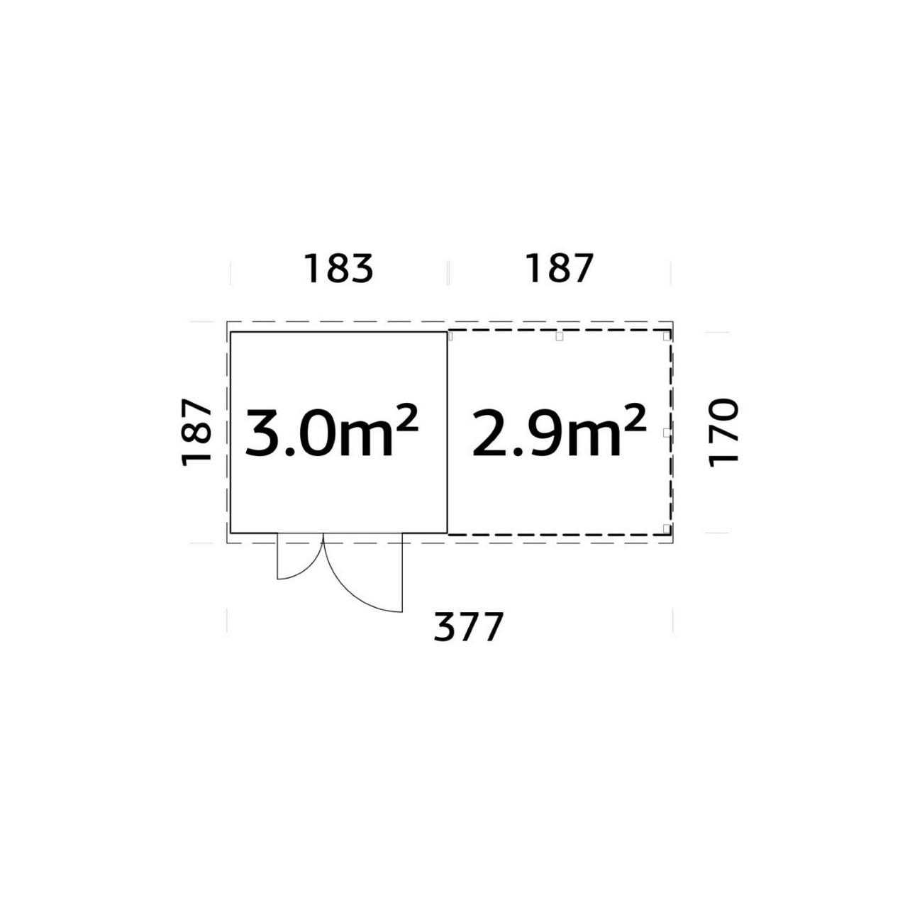 Redskapsbod Palmako Leif 3,0 + 2,9 m2