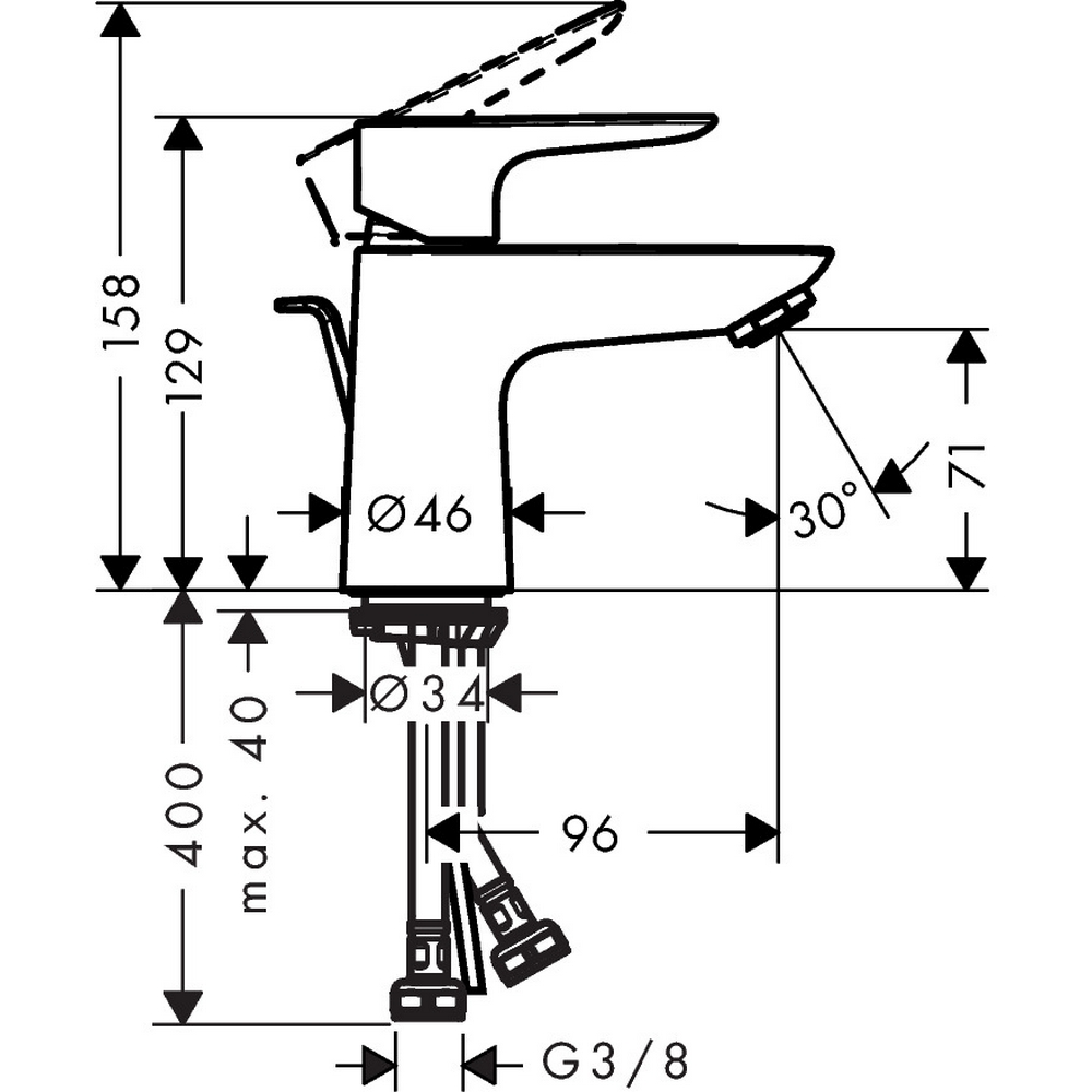 Servantbatteri Hansgrohe Talis E 80