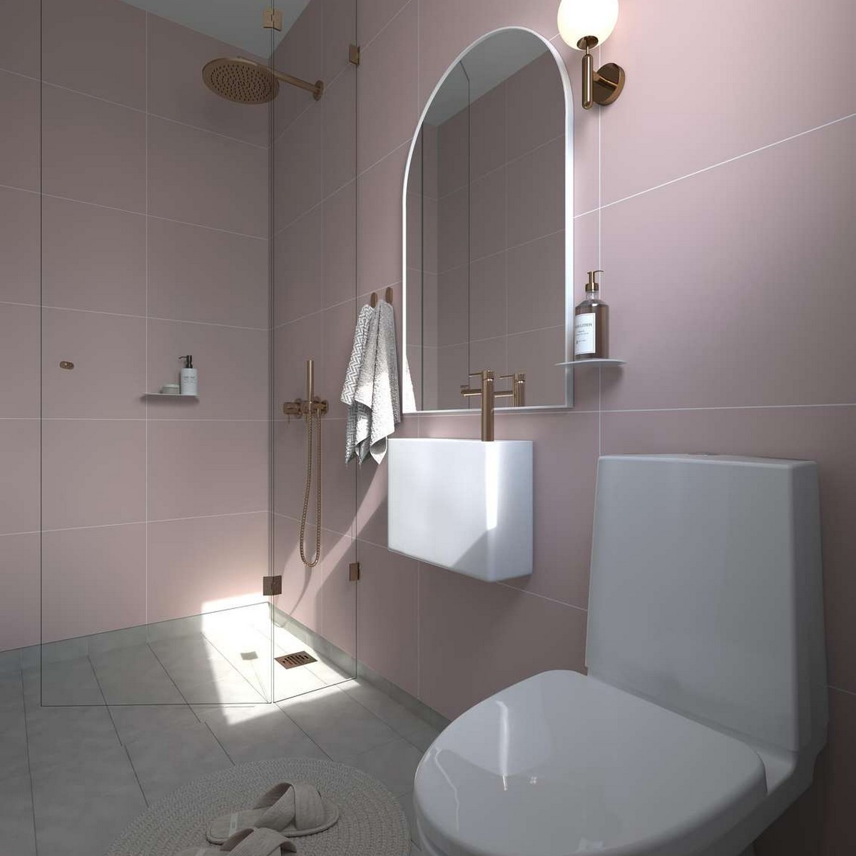Baderomspanel Fibo 5218-M6030 Dusky Pink