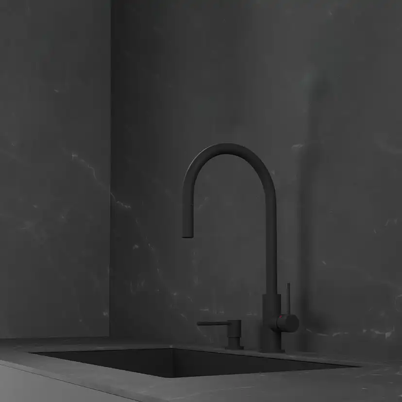 Kjøkkenbatteri Scandtap Steel Accent med Uttrekkbar Tut