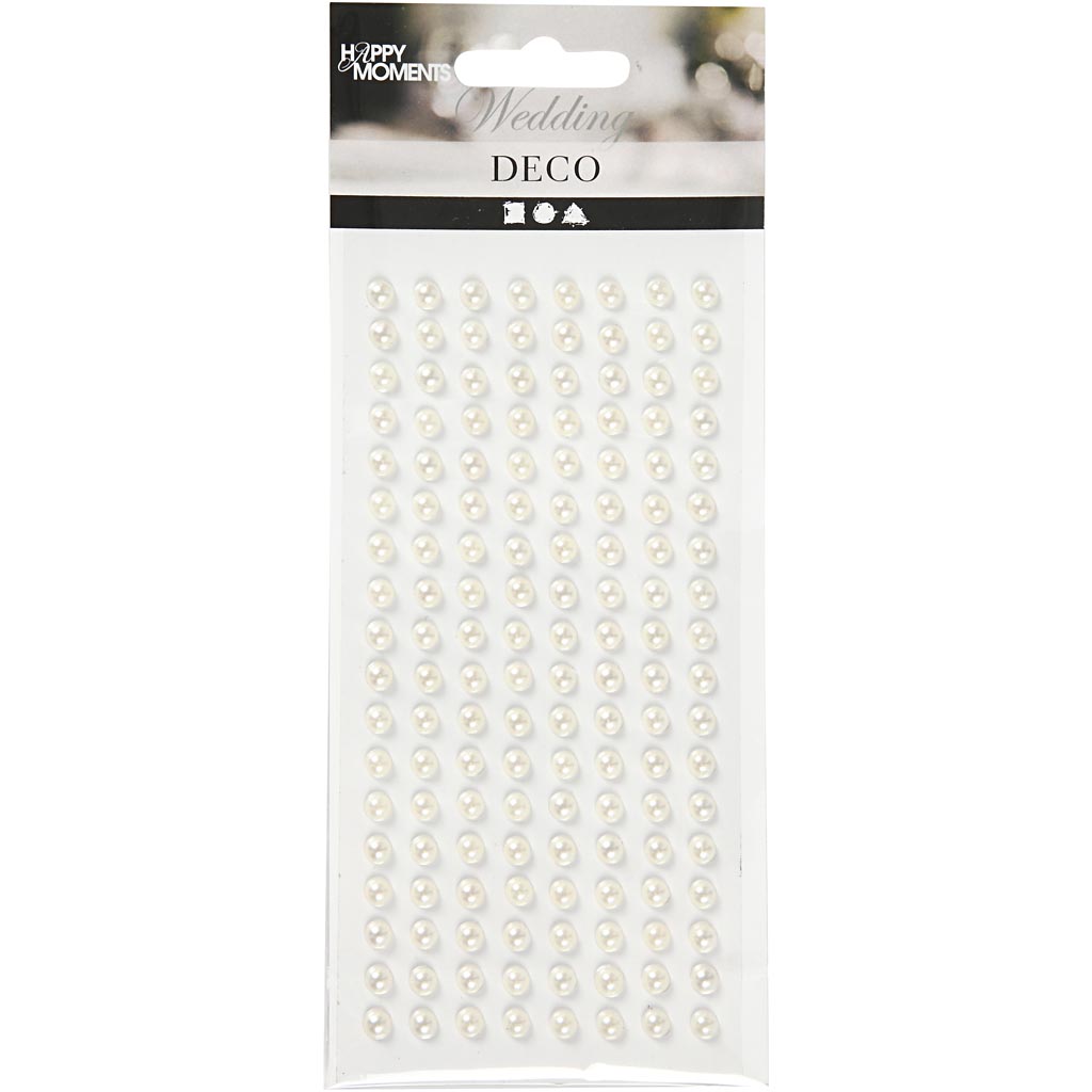 Halvperler Creativ Company hvit 144 stk/1 Pk