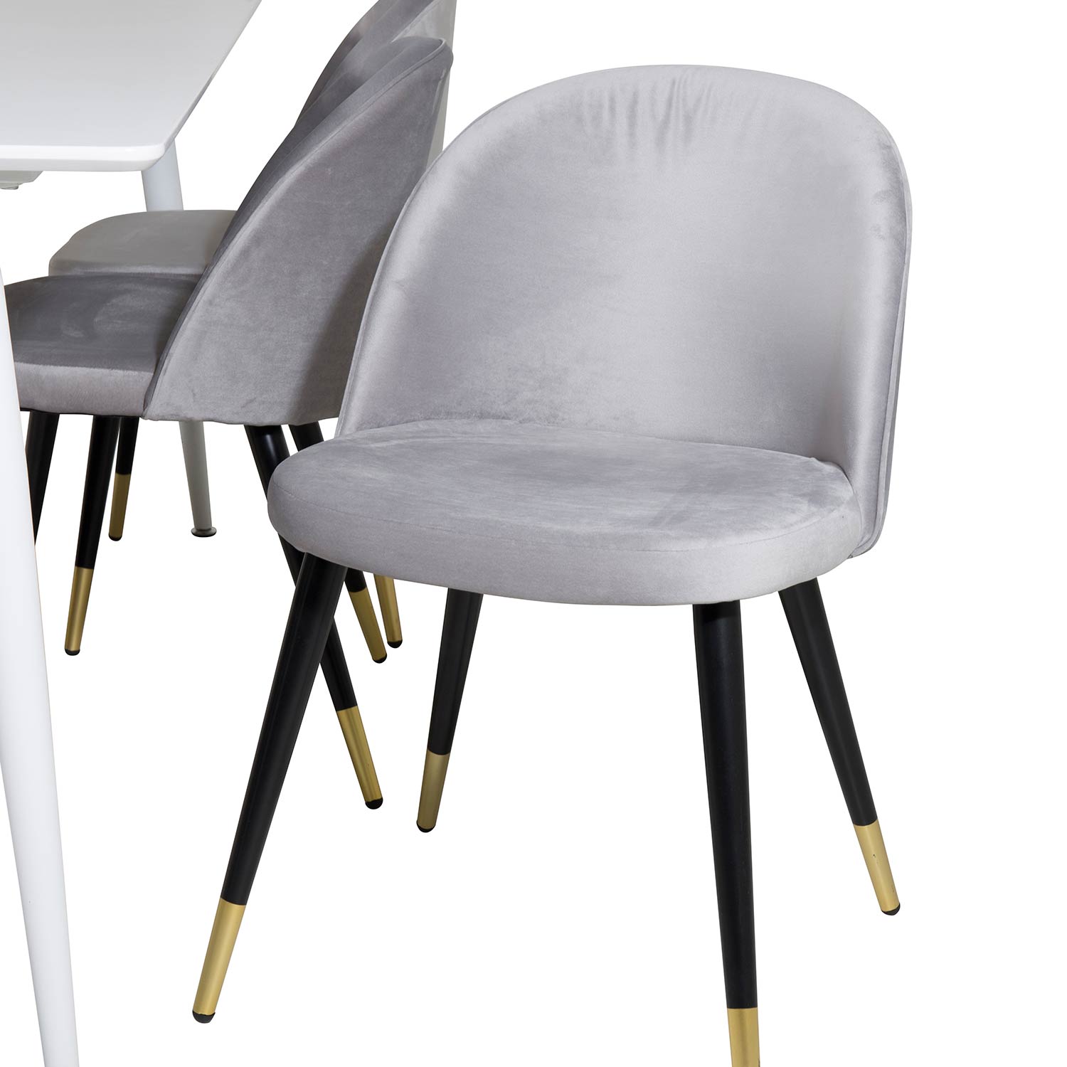 Spisegruppe Venture Home Pobbie med 6 Valentina Stoler Fløyel