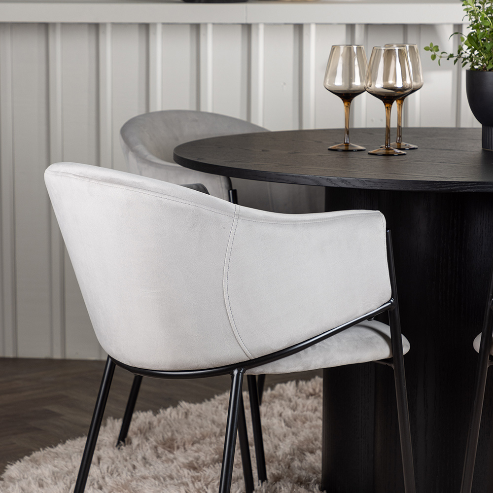 Spisegruppe Venture Home Olivia Ø110 cm med 4 stk Evelina Stoler