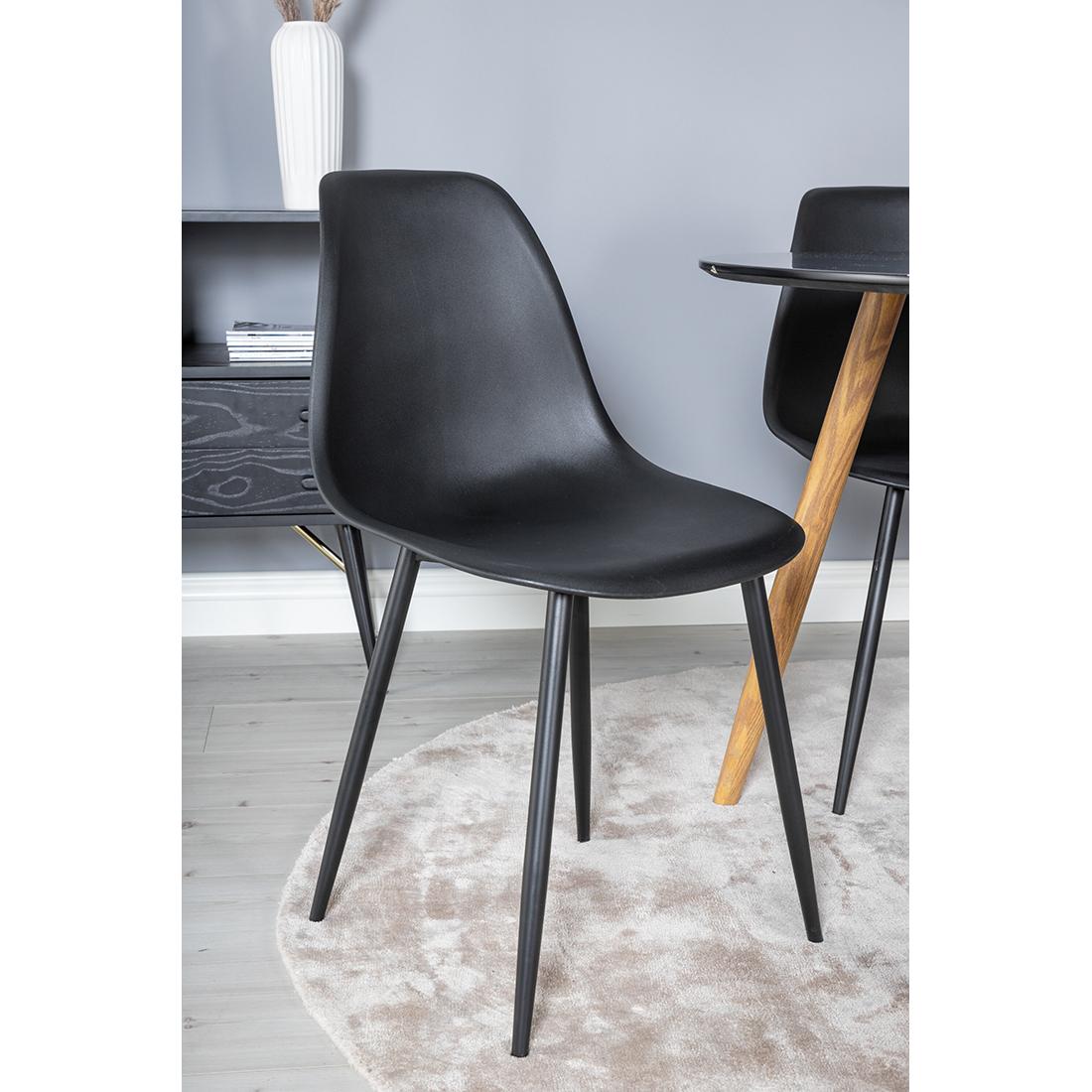 Spisegruppe Venture Home Polar Ø100 cm med 4st Plaza Spisestoler