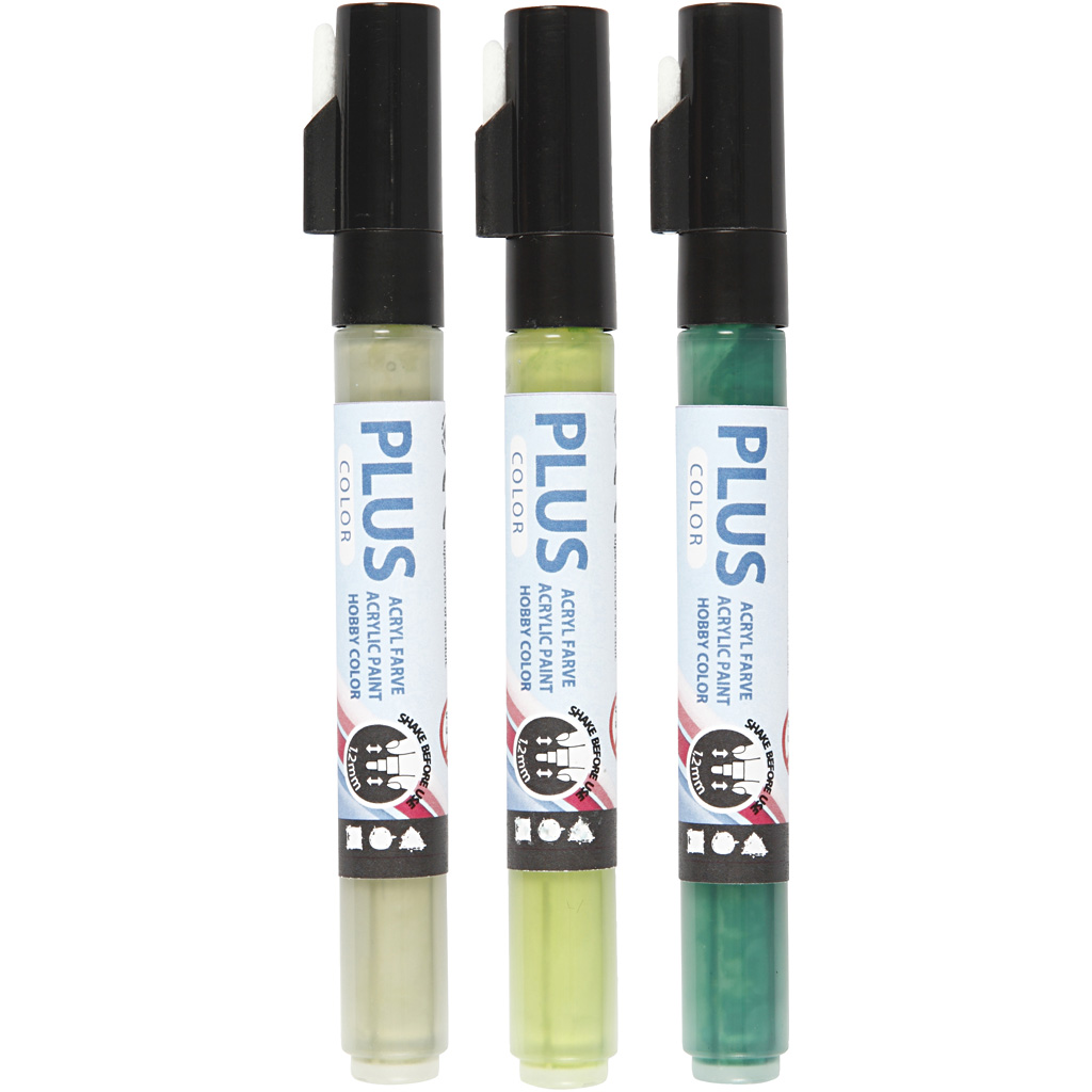 Tusj Creativ Company Plus Color 14,5 cm Strek 1-2 mm Ass Farger 3 Stk/1 Pk