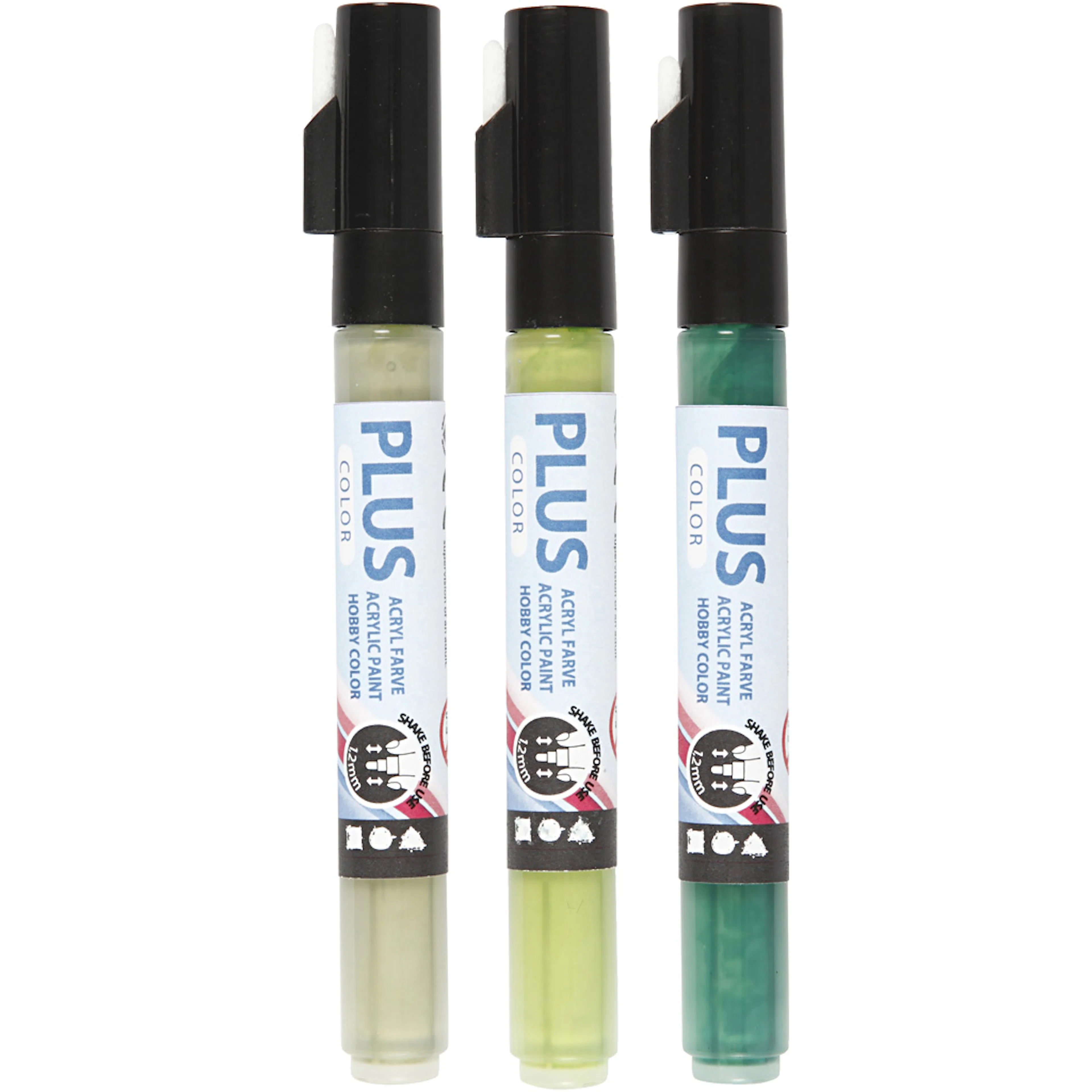 Tusj Creativ Company Plus Color 14,5 cm Strek 1-2 mm Ass Farger 3 Stk/1 Pk