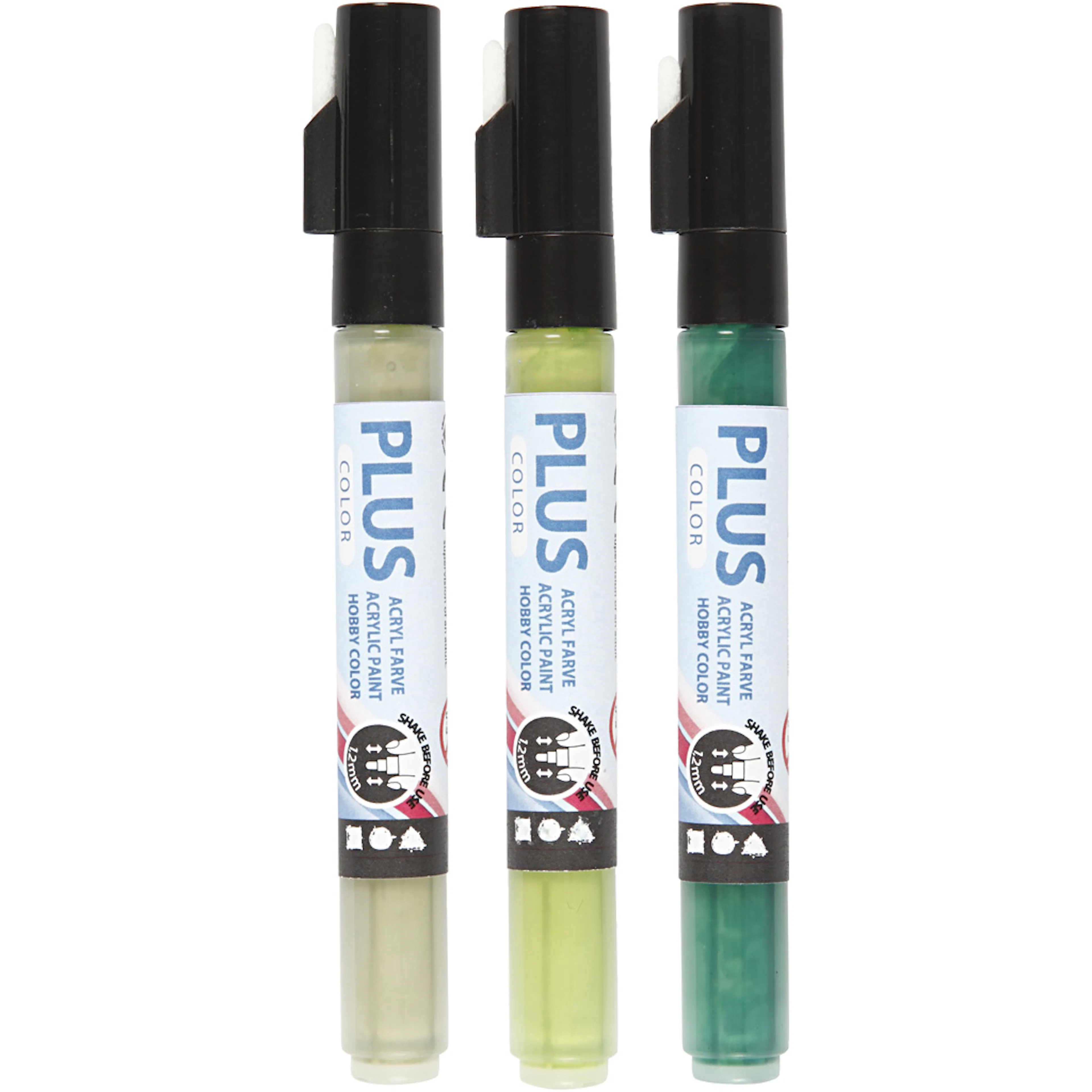 Tusj Creativ Company Plus Color 14,5 cm Strek 1-2 mm Ass Farger 3 Stk/1 Pk