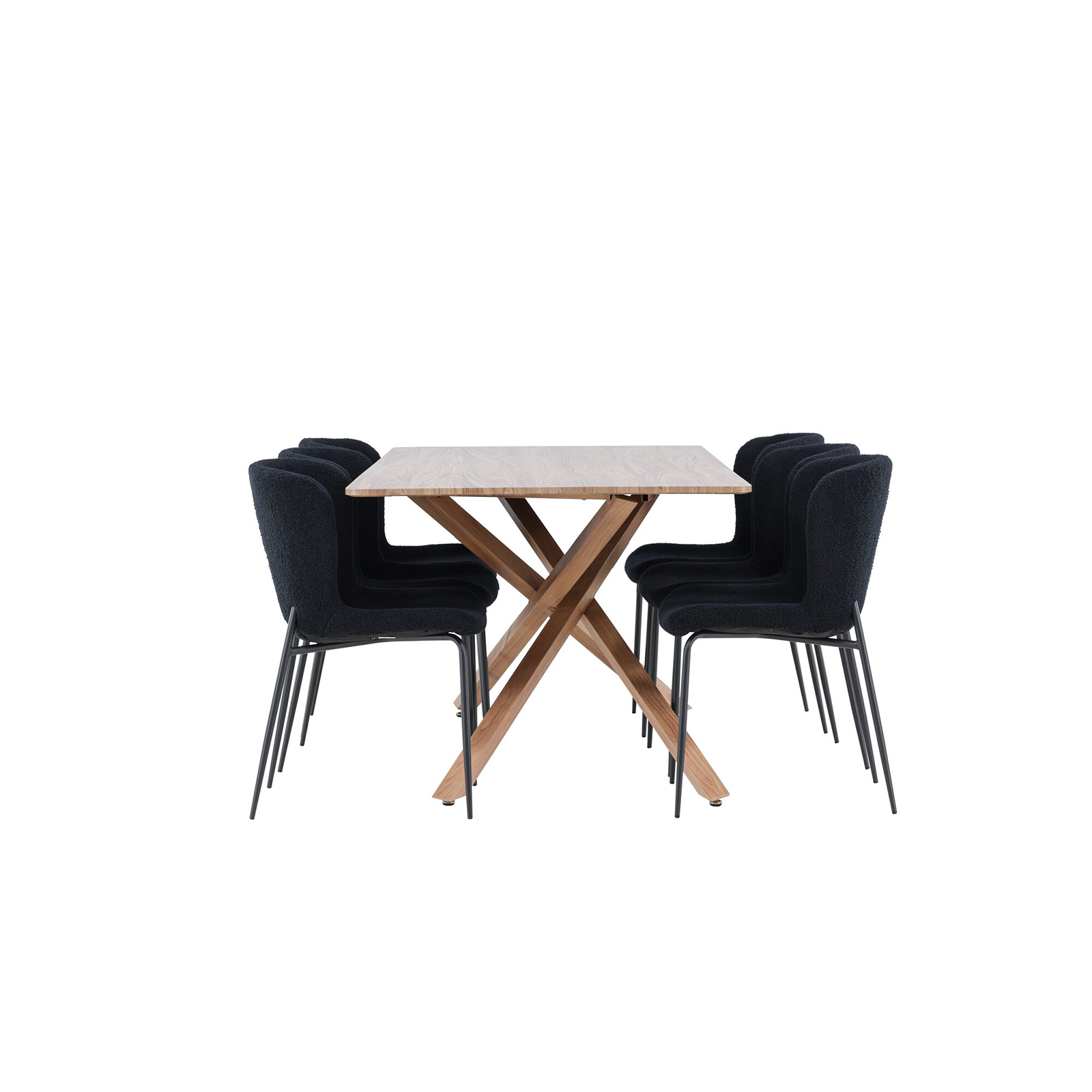 Spisegruppe Venture Home Piazza 180 med 6 stk Modesto Stoler Teddy