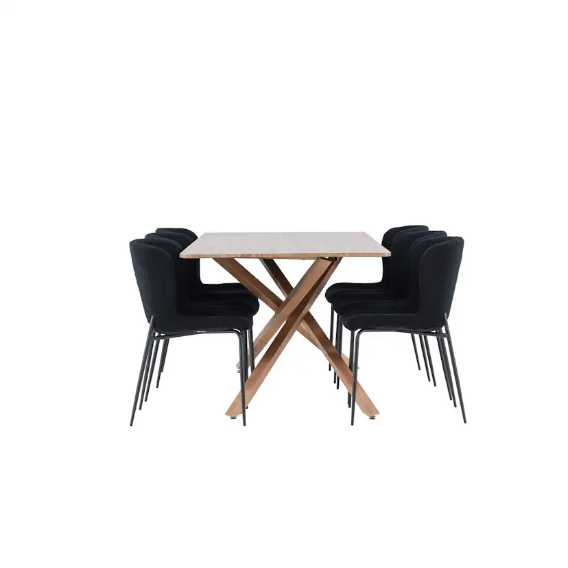 Spisegruppe Venture Home Piazza 180 med 6 stk Modesto Stoler Teddy