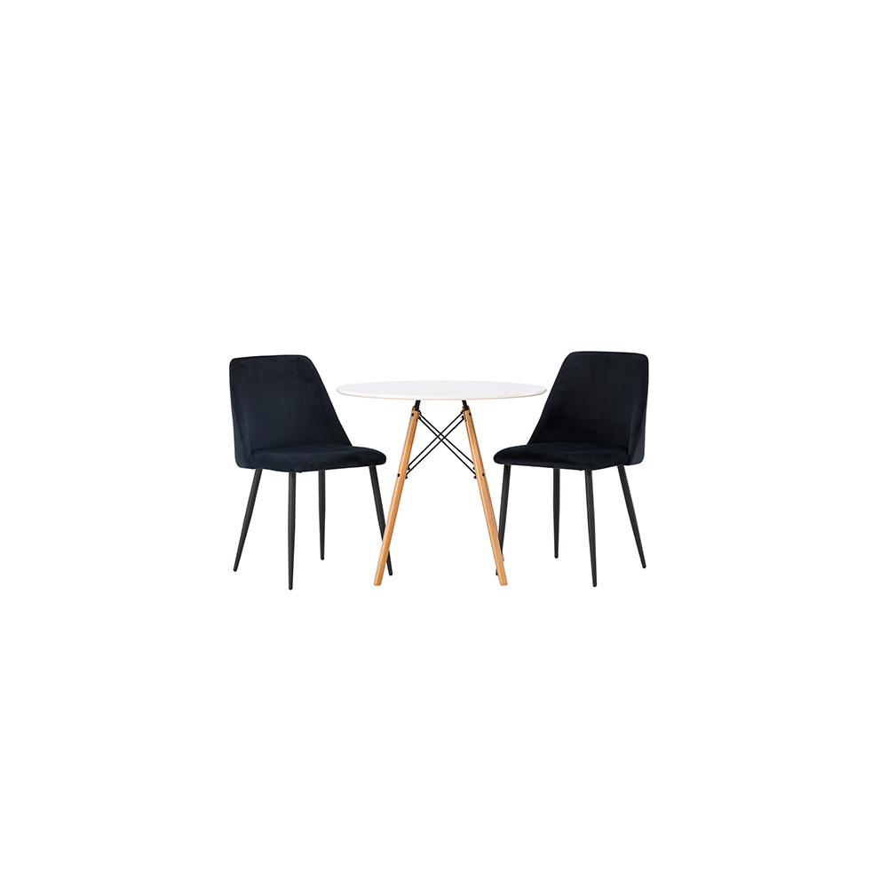 Spisegruppe Venture Home Danburi Ø60 cm med 2 stk Night Stoler
