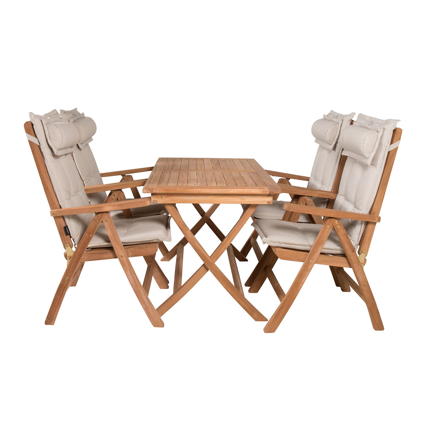 Spisegruppe Venture Home Kenya 120x70 Teak med 4 Kenya PositionsLenestoler