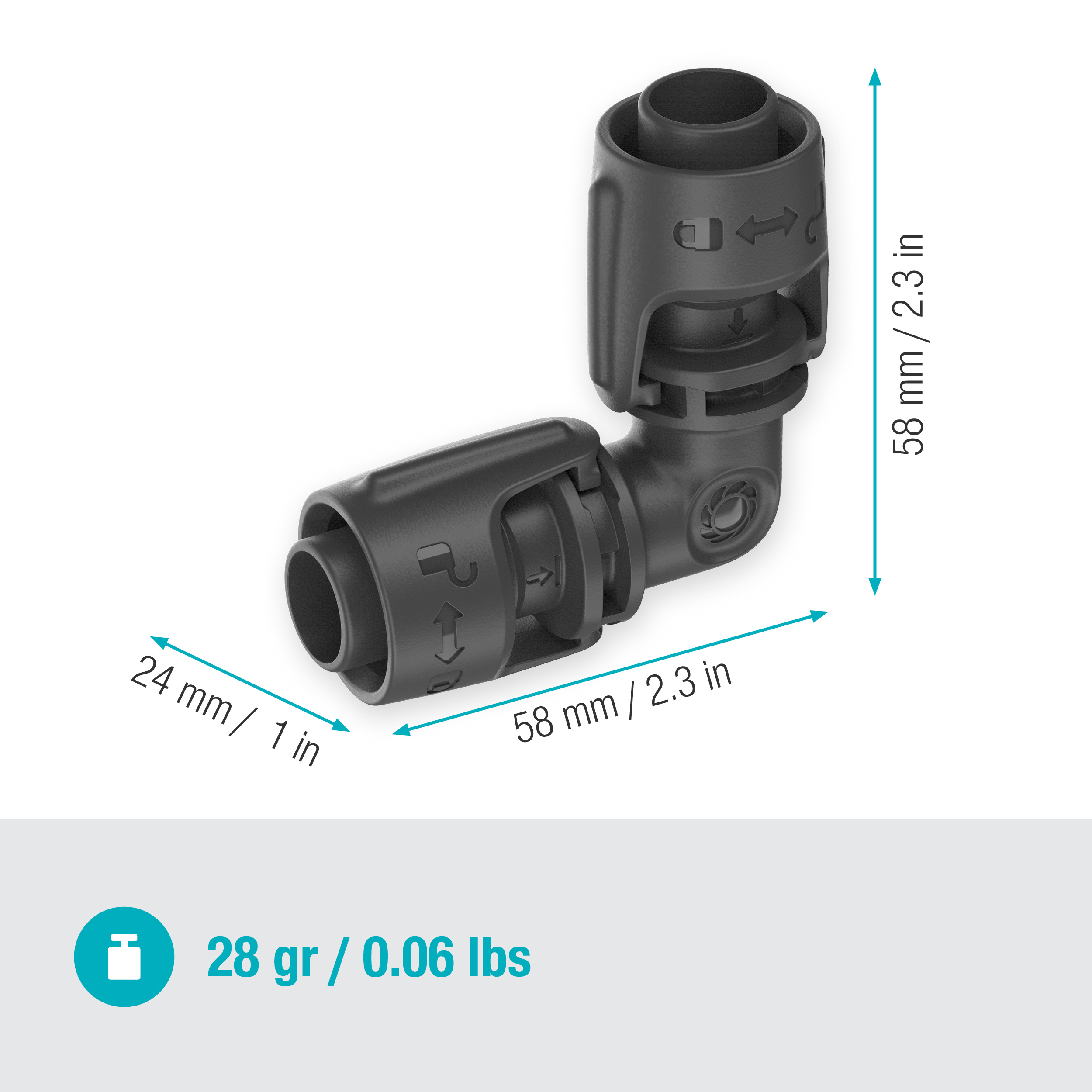 L-kobling Gardena Micro-Drip 13 mm