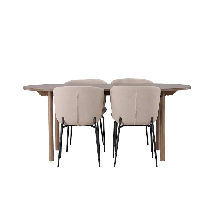 Spisegruppe Venture Home Andy med 4 Modesto Stoler