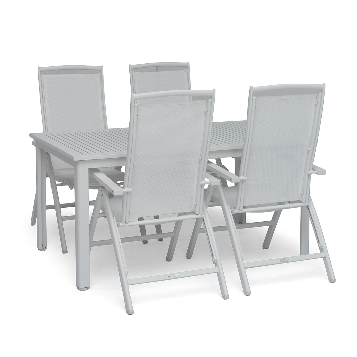 Spisegruppe Hillerstorp Nydala 96x150-200 cm med 4stk Posisjonsstoler