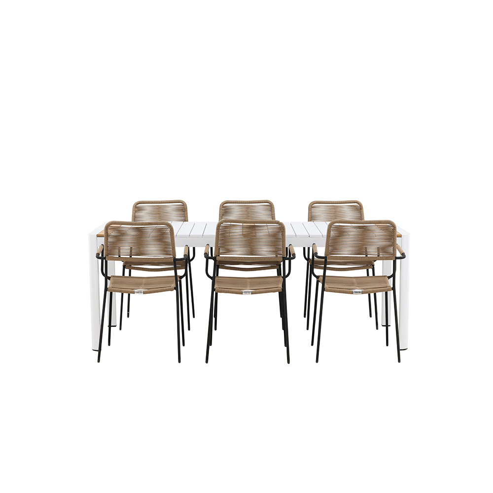 Spisegruppe Venture Home Togo med 6 Lindos Stoler