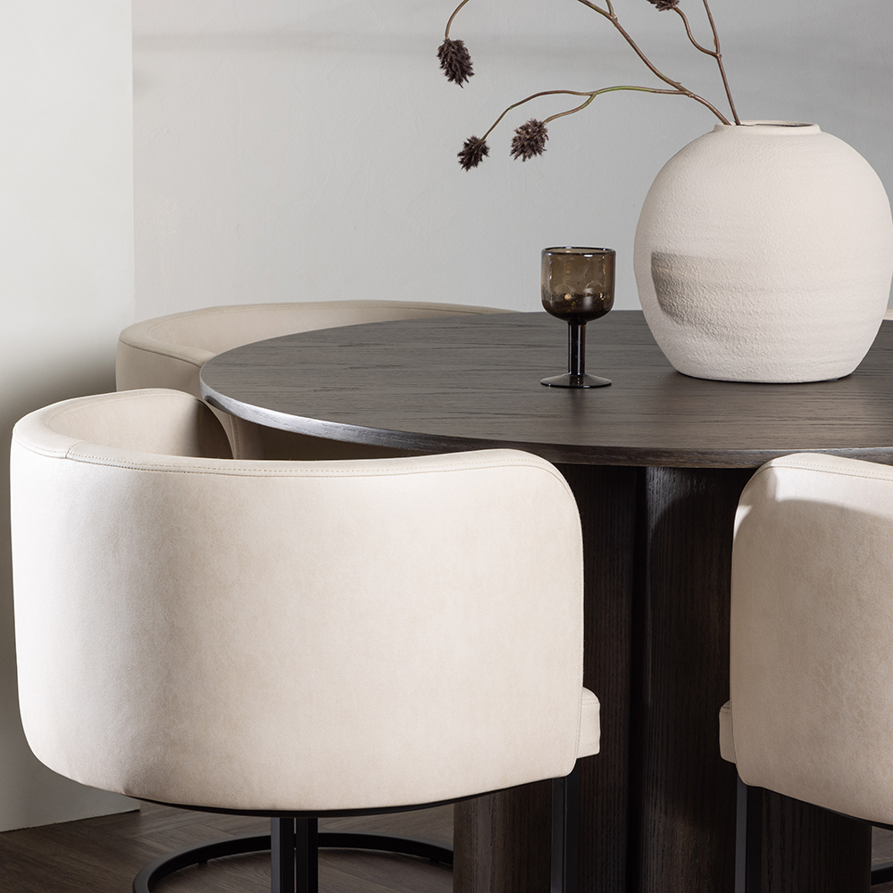 Spisegruppe Venture Home Olivia Ø 110 cm med 4 Simrishamn Stoler