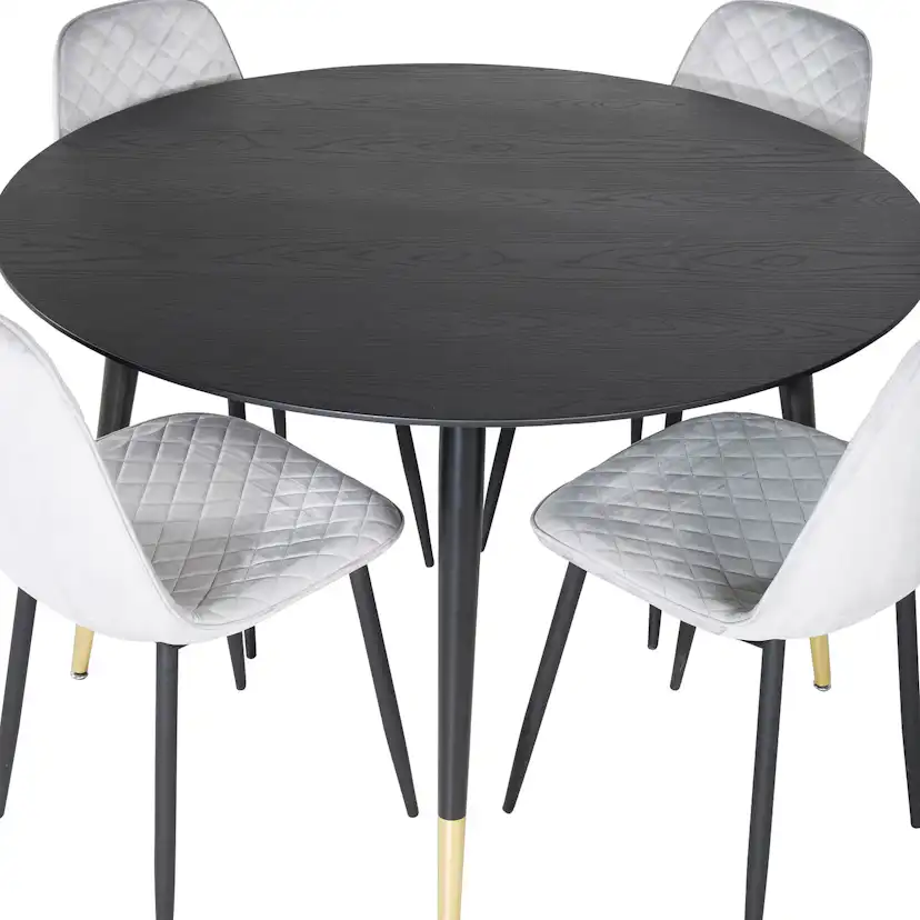 Spisegruppe Venture Home Dipp Ø115 cm med 4 Polar Stoler