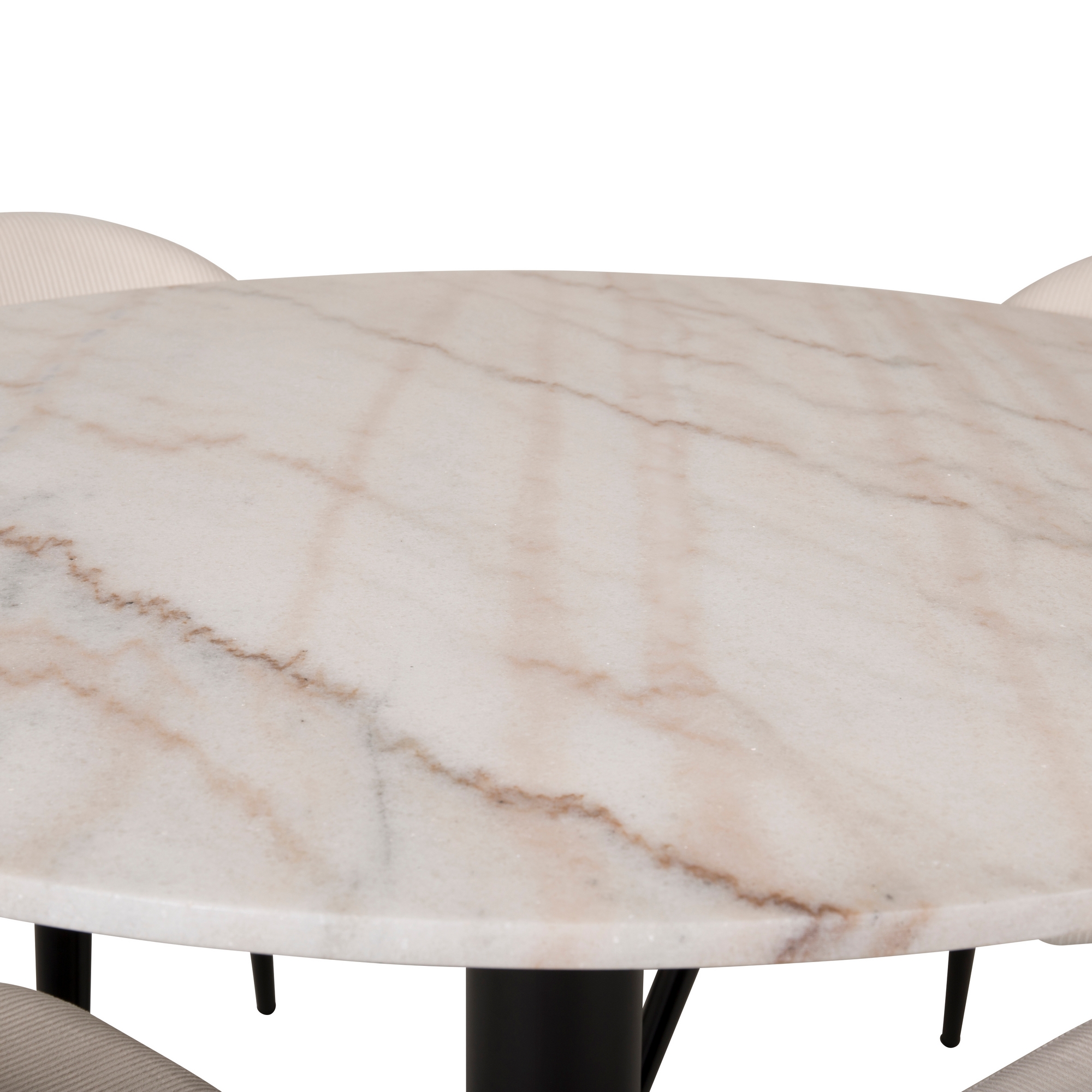 Spisegruppe Venture Home Estelle Rundt med 4 Valentina Stoler