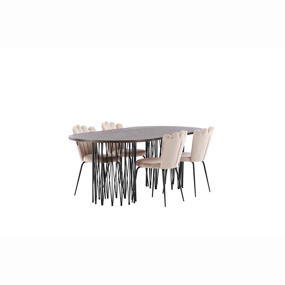 Spisegruppe furniture/fashion Stone med 4 Limhamn Light Stoler