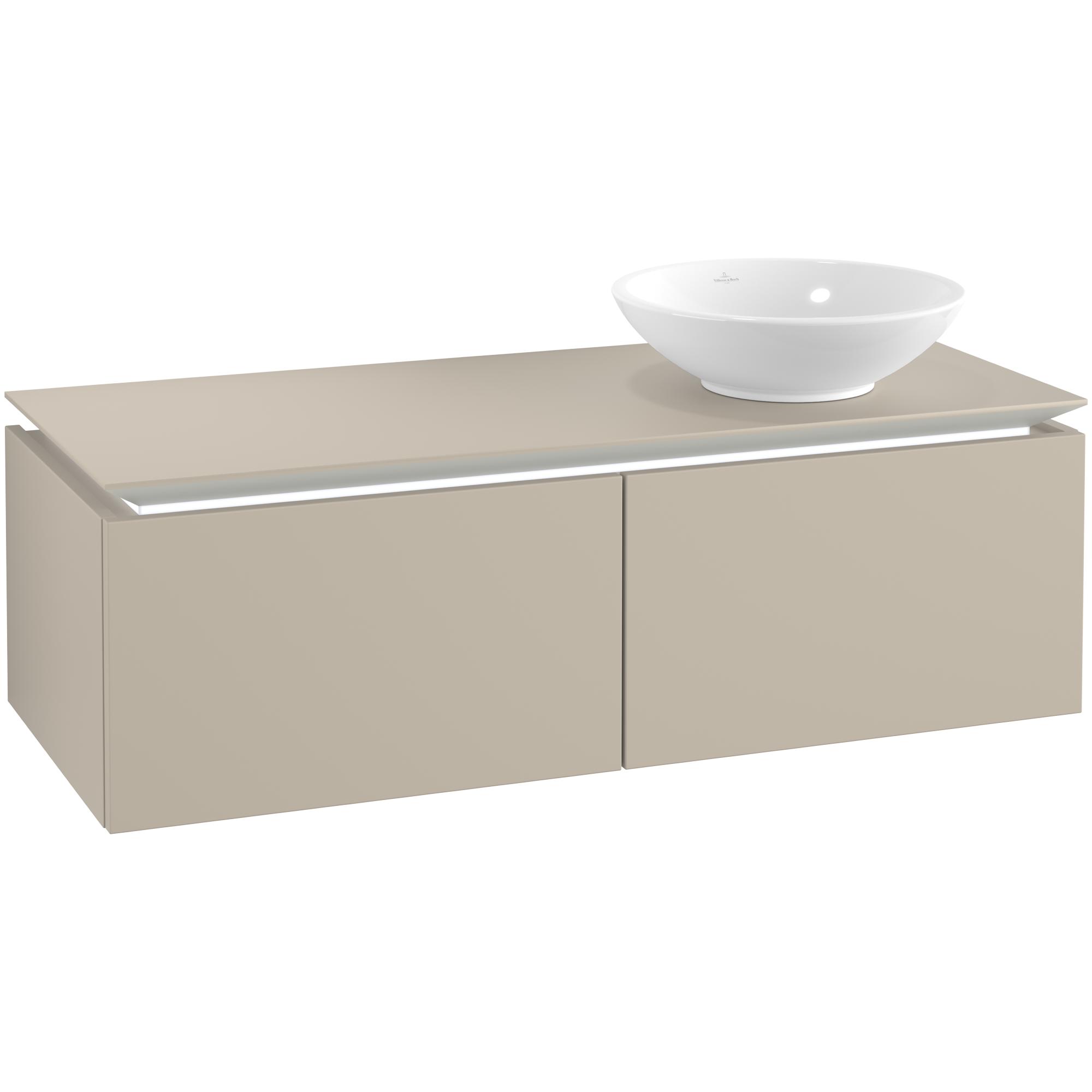 Tvättställsskåp Villeroy & Boch Legato Kompakt 1200 med 2 Lådor för Ocentrerat Ytmonterat Tvättställ