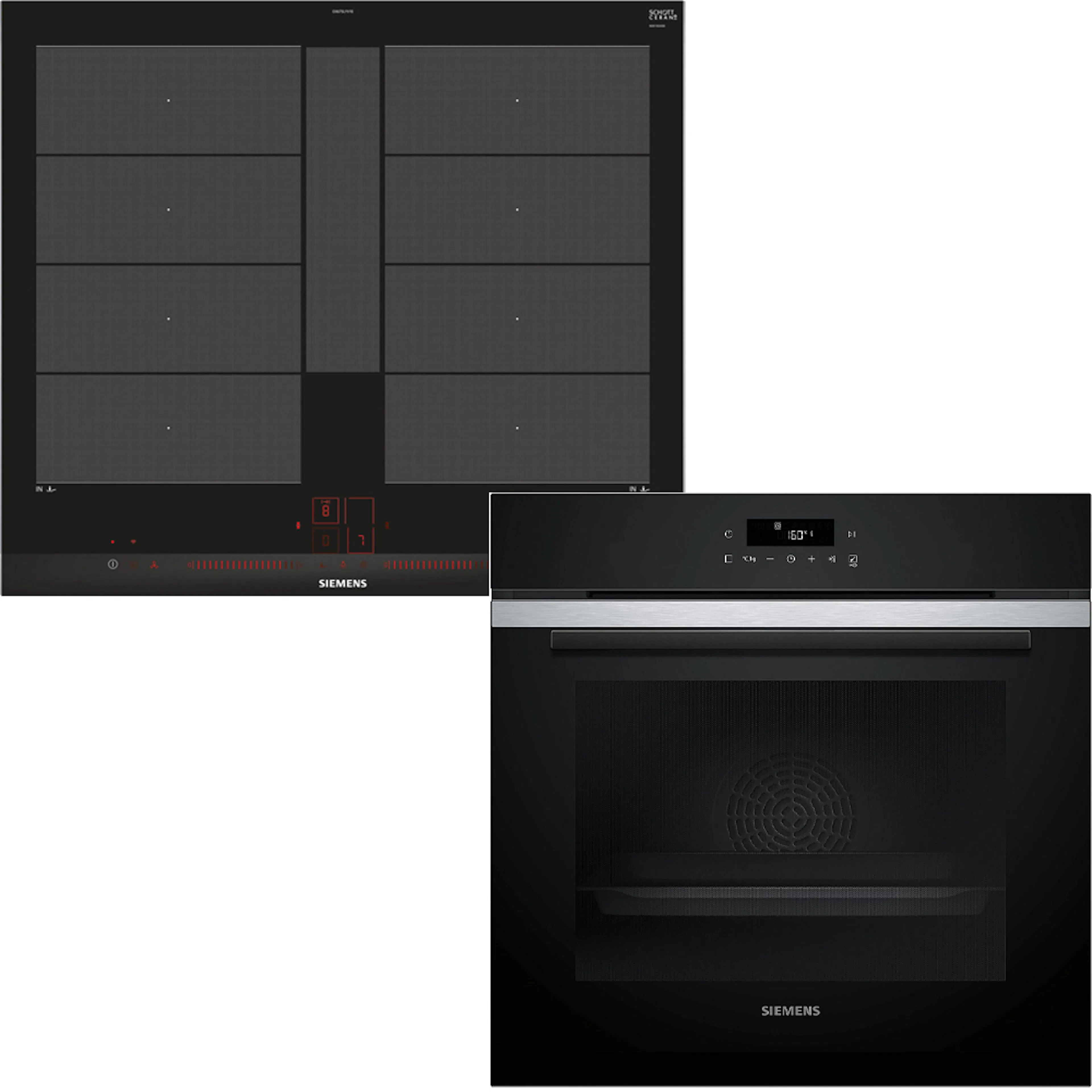 Ovn/Platetopp Siemens HB271ABS3 + EX675LYV1E med ActiveClean Rustfritt Sort Pakke