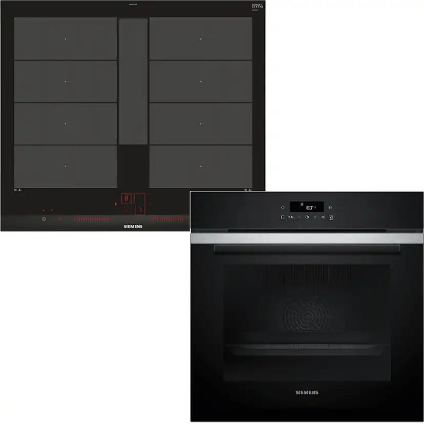 Ovn/Platetopp Siemens HB271ABS3 + EX675LYV1E med ActiveClean Rustfritt Sort Pakke