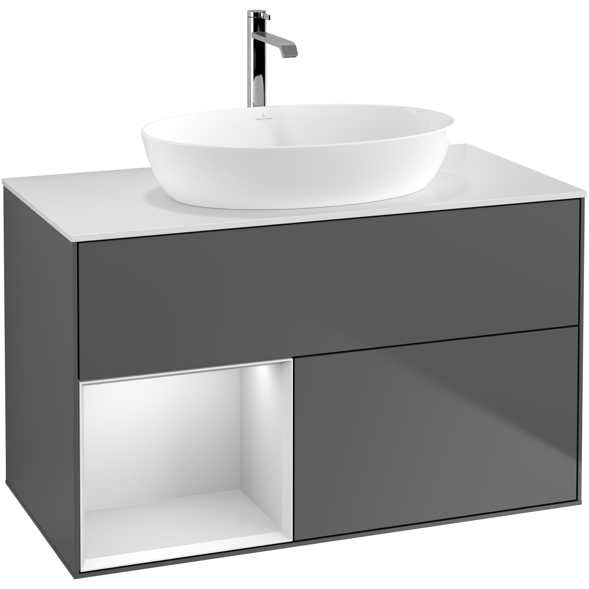 Tvättställsskåp Villeroy & Boch Finion med 2 Lådor Hylla och Bänkskiva för Fristående Tvättställ från Artis & Collaro | badrum - badrumsmobler - tvattstallsskap-och-kommod | KakelKungen