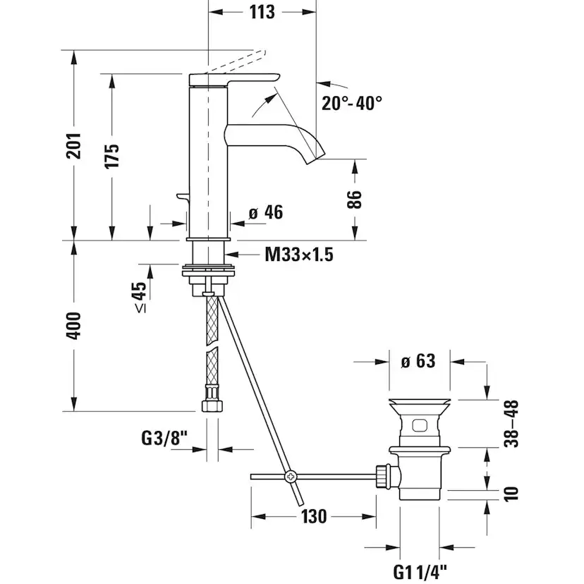 Servantbatteri Duravit C.1