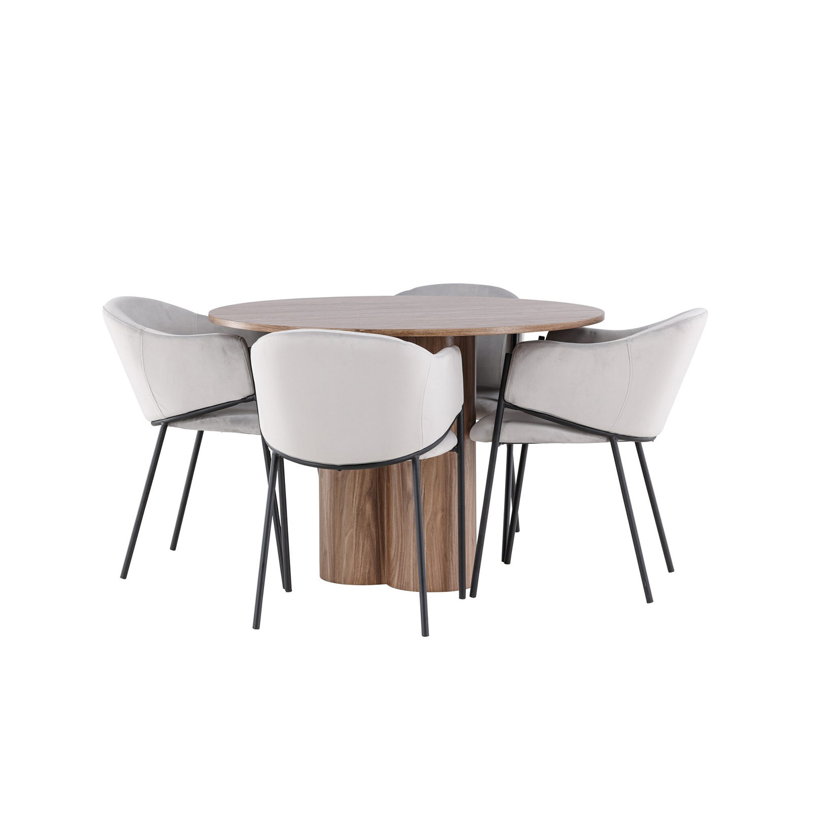 Spisegruppe Venture Home Olivia Ø110 med 4 stk Evelina Stoler