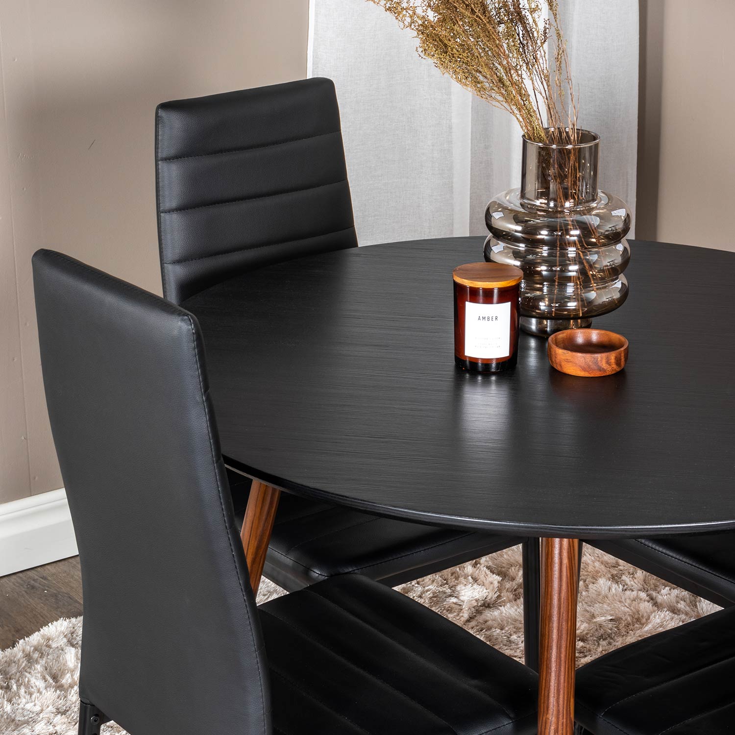 Spisegruppe Venture Home Plake med 4 Sly Stoler Rundt