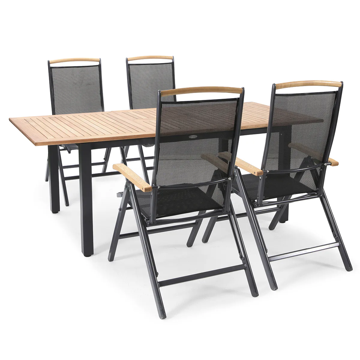 Spisegruppe Hillerstorp Nydala 96x150-200 cm med 4stk Posisjonsstoler