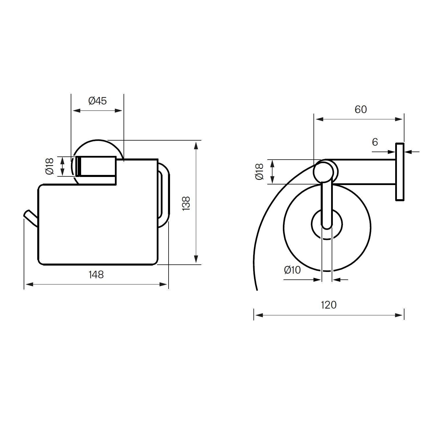 Toalettpapirholder Tapwell TA236 med Lokk
