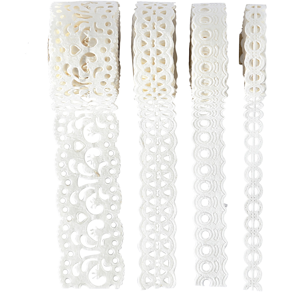 Papirblonder Creativ Company Hvit B8-23 mm 4x2 m/1 Pk