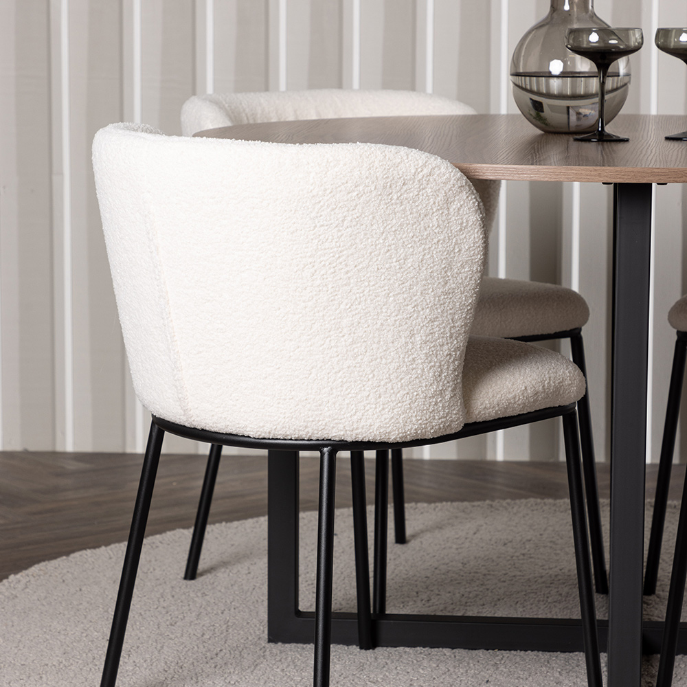 Spisegruppe Venture Home Durango Ø120 cm med 4 stk Edina Stoler