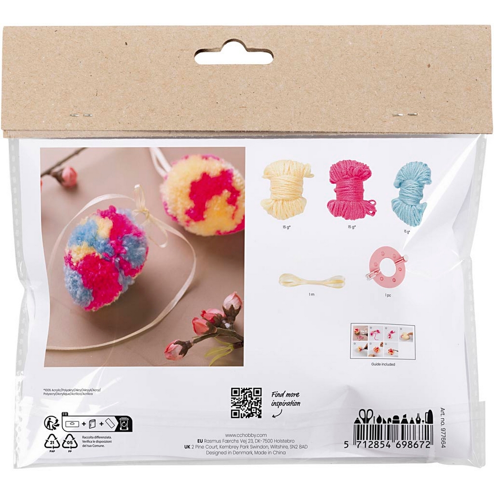 Hobbysett Creativ Company Mini DIY Kit Pompon Egg