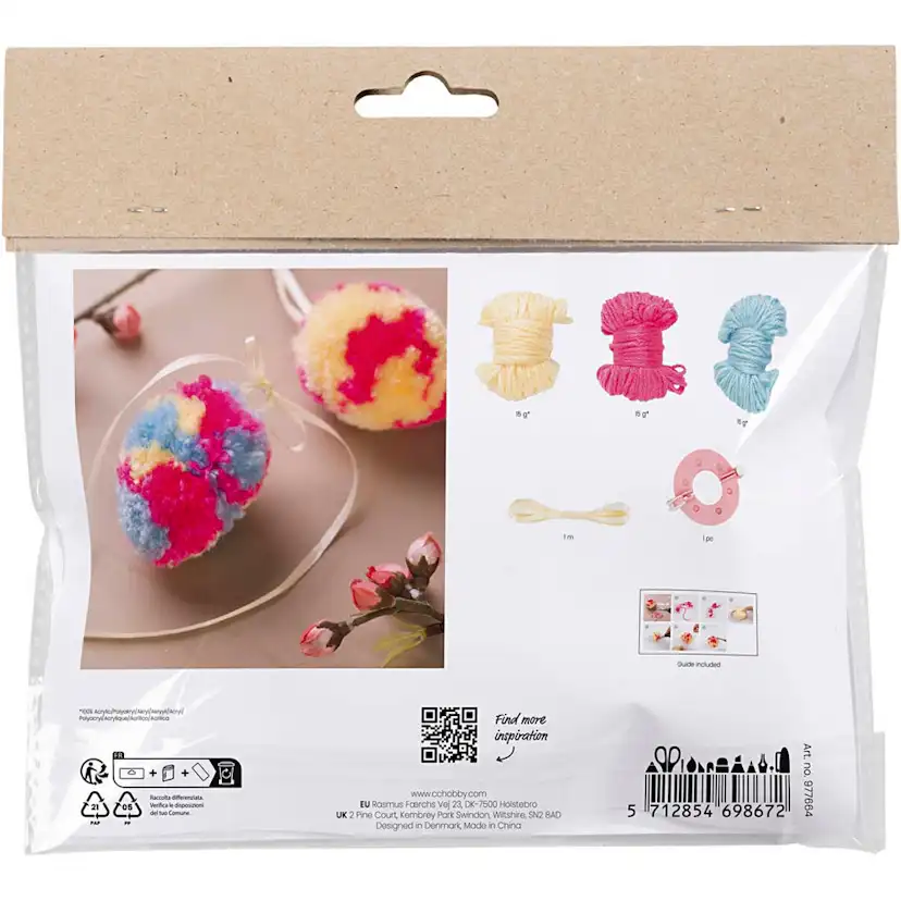 Hobbysett Creativ Company Mini DIY Kit Pompon Egg