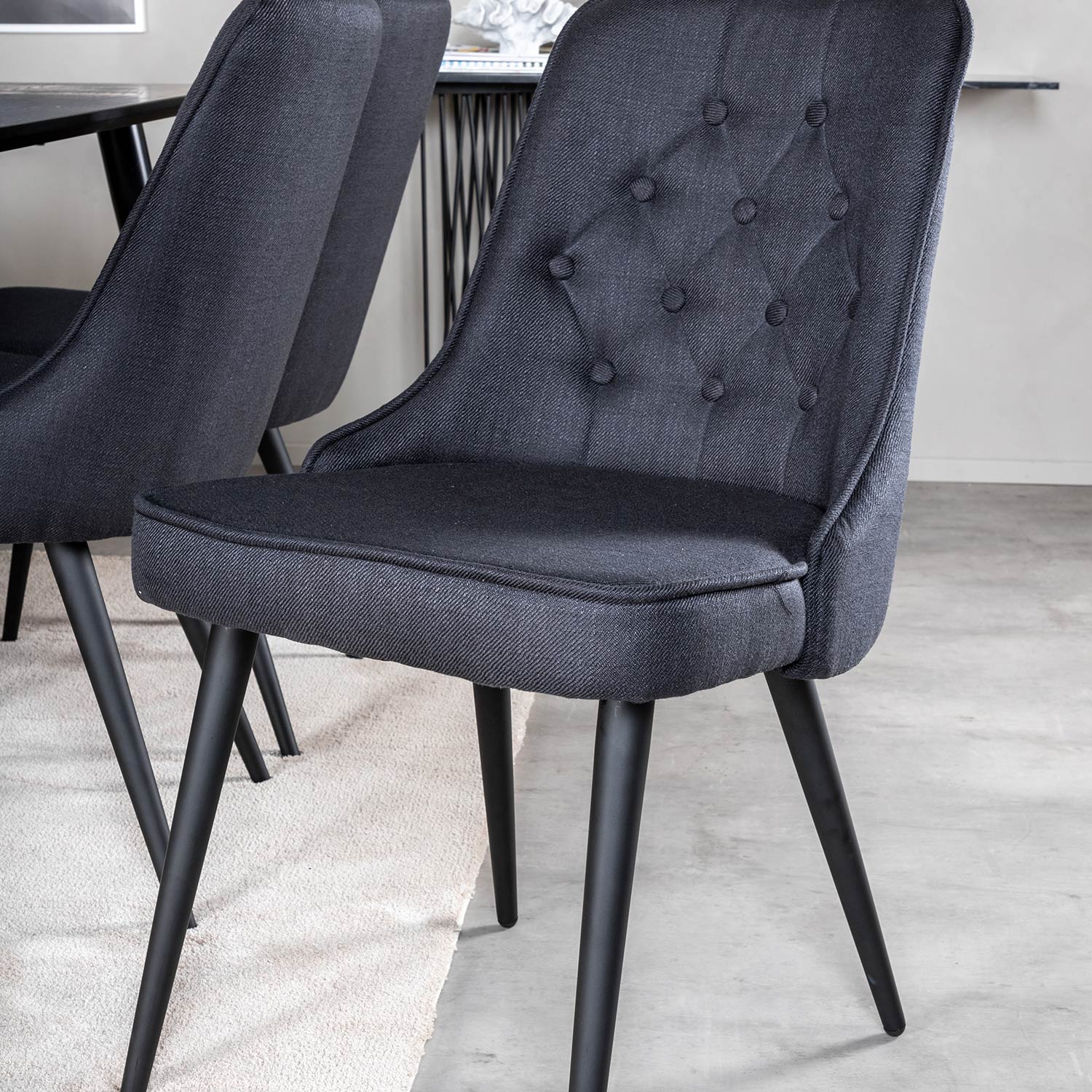 Spisegruppe Venture Home Dipp med 6 Velvet Deluxe Stoler