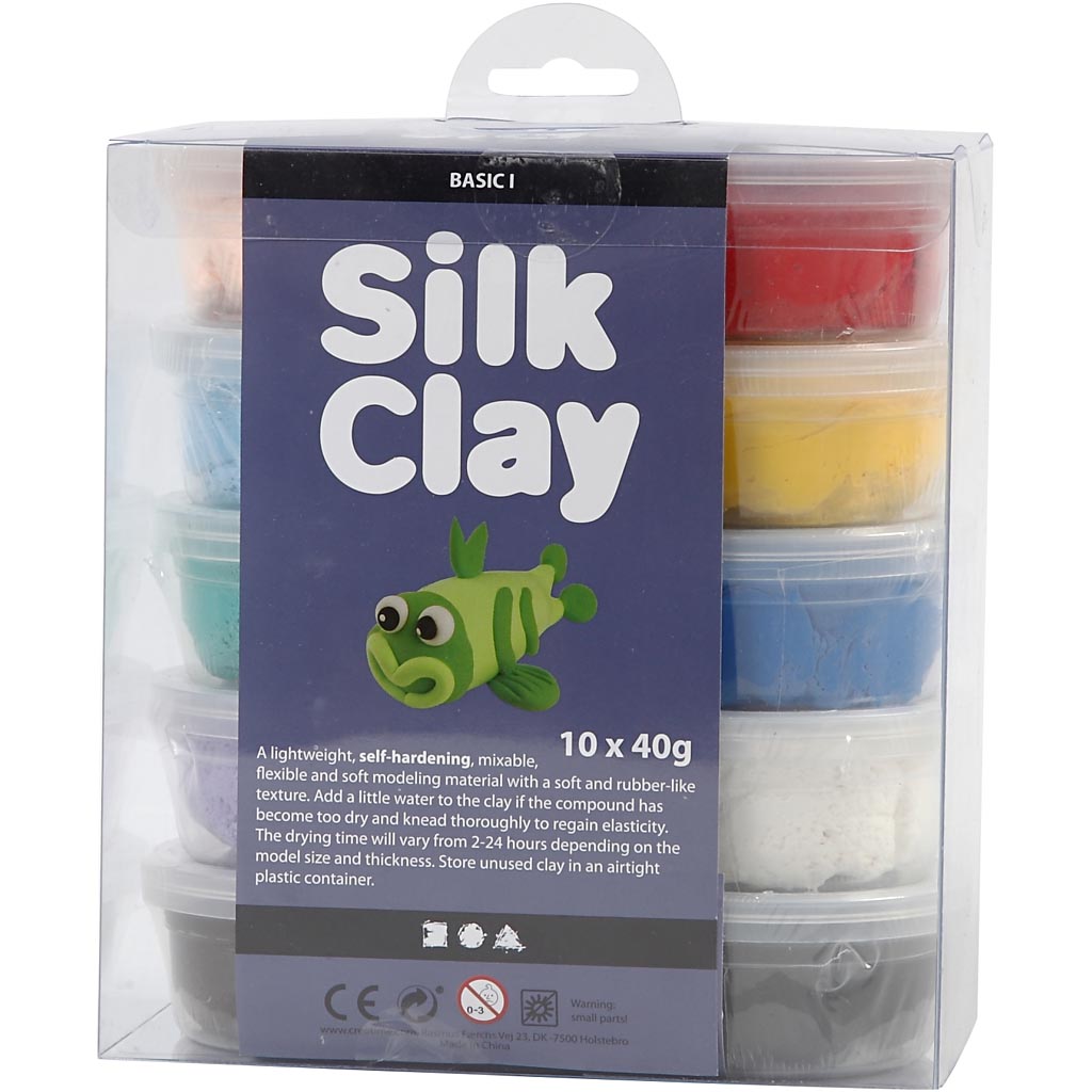 Silk Clay Creativ Company Ass Farger 10x40 g/1 Pk