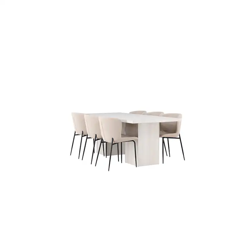 Spisegruppe Venture Home Olga med 6 stk Modesto Stoler