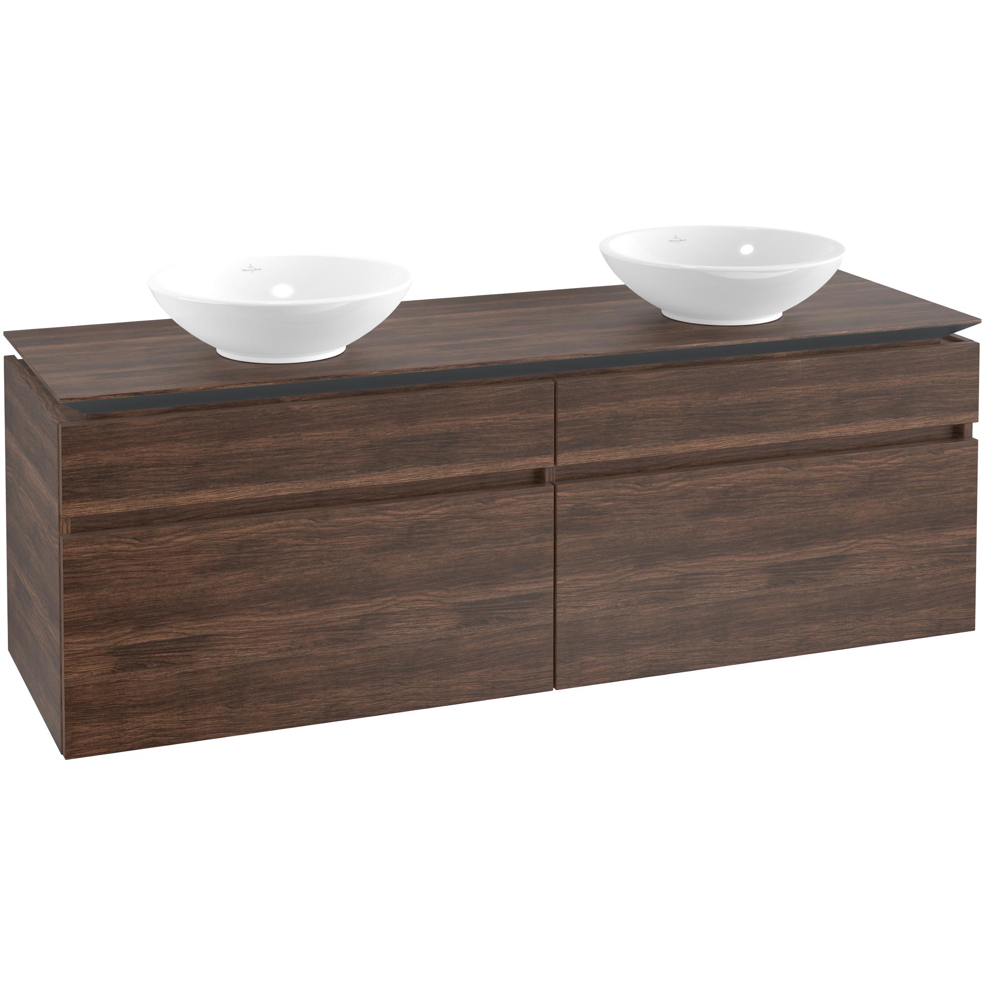 Tvättställsskåp Villeroy & Boch Legato 1600 med 4 Lådor för Två Ytmonterade Tvättställ från Övriga V&B Serier | badrum - badrumsmobler - tvattstallsskap-och-kommod | KakelKungen