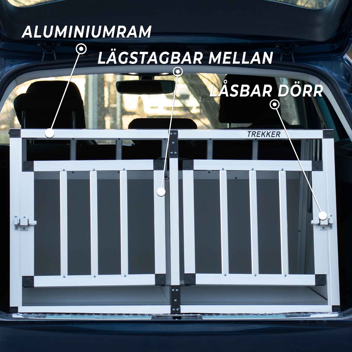 Hundebur Trekker L 89x69x50 cm