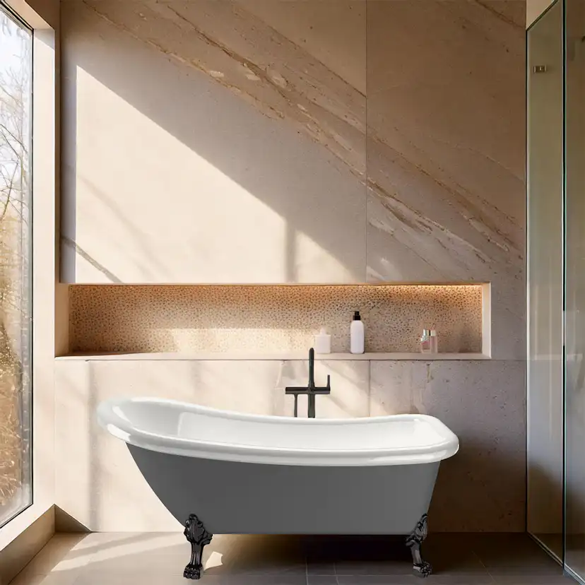 Badekar Bathlife Ideal Grå med Føtter