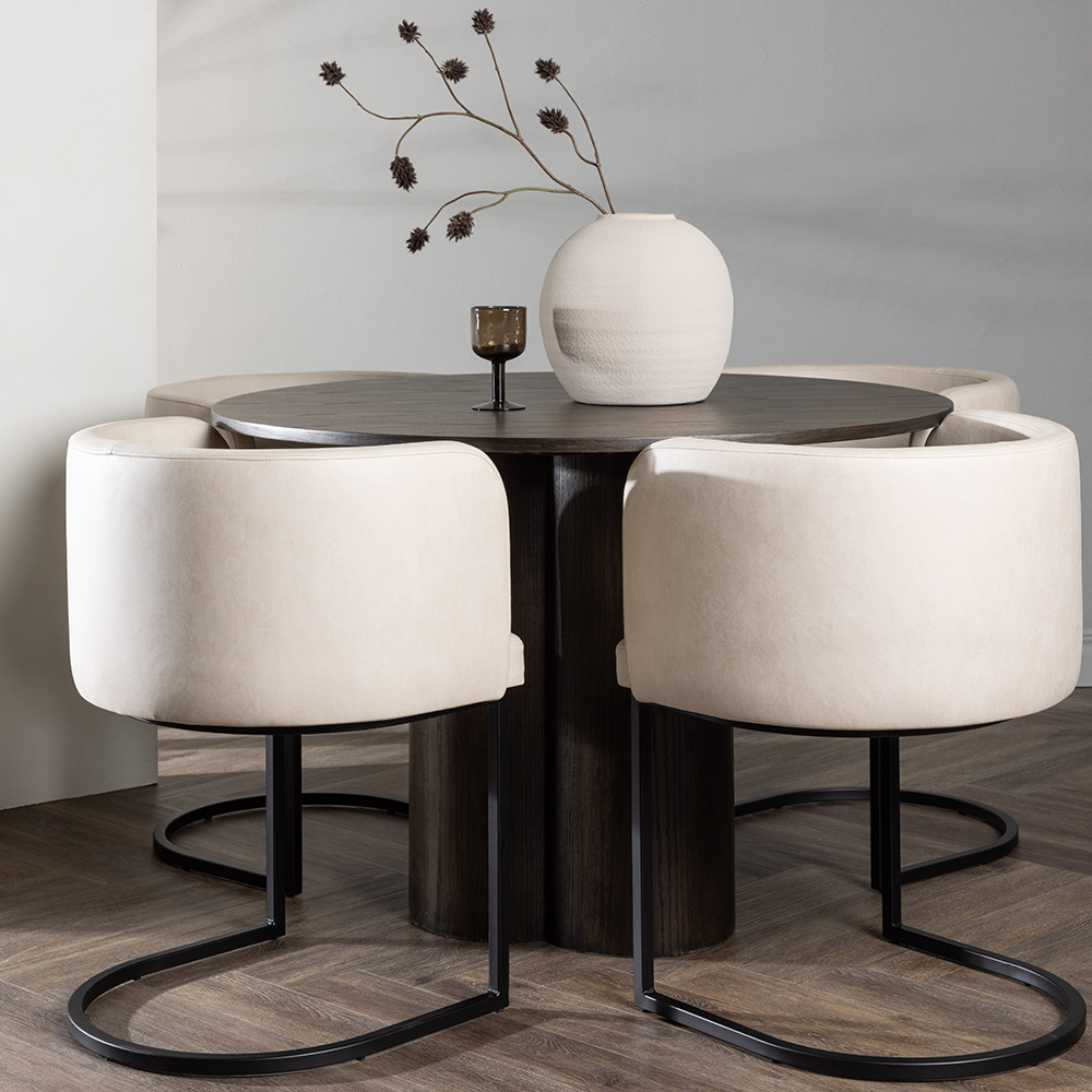 Spisegruppe Venture Home Olivia Ø 110 cm med 4 Simrishamn Stoler