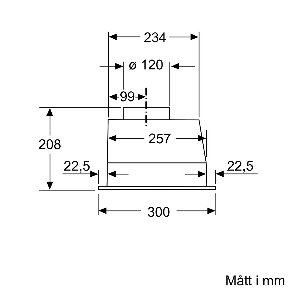 Innbyggingsvifte for Skap eller Hette Bosch DLN53AA70 Serie 2 Rustfritt