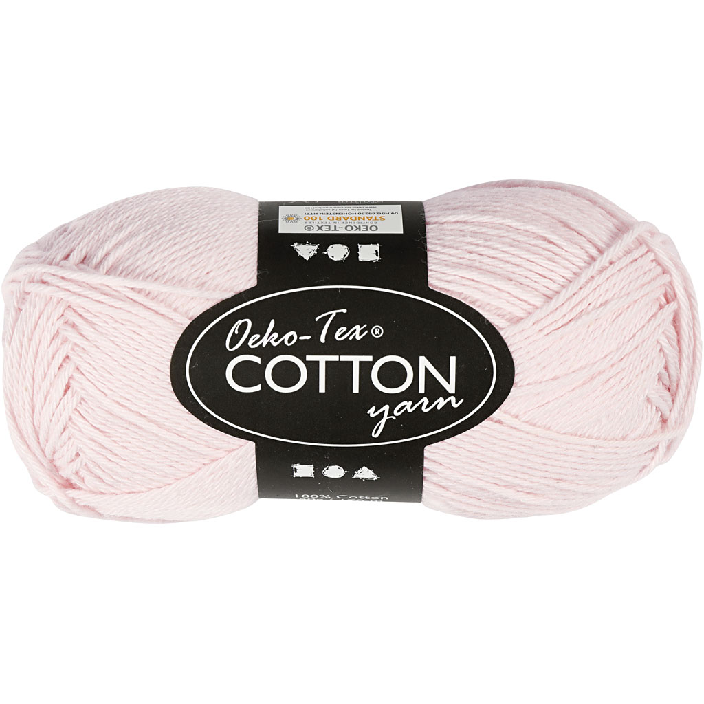 Bomullsgarn, dusty rose, nr. 8/4, L: 170 m, 50 g/ 1 nystan Dusty Rose