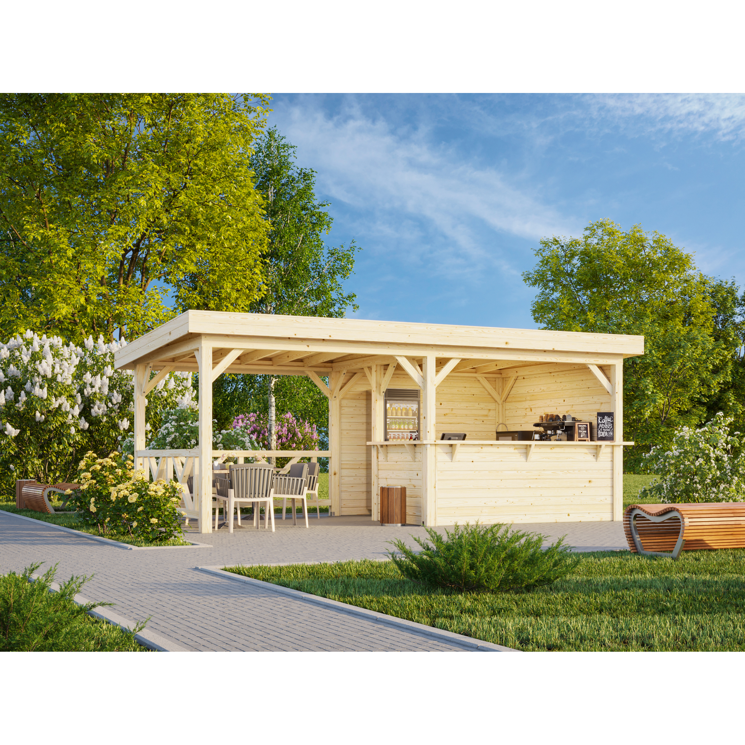 Lenna paviljong 16,6 m2 Set 310 Ubehandlet Tre