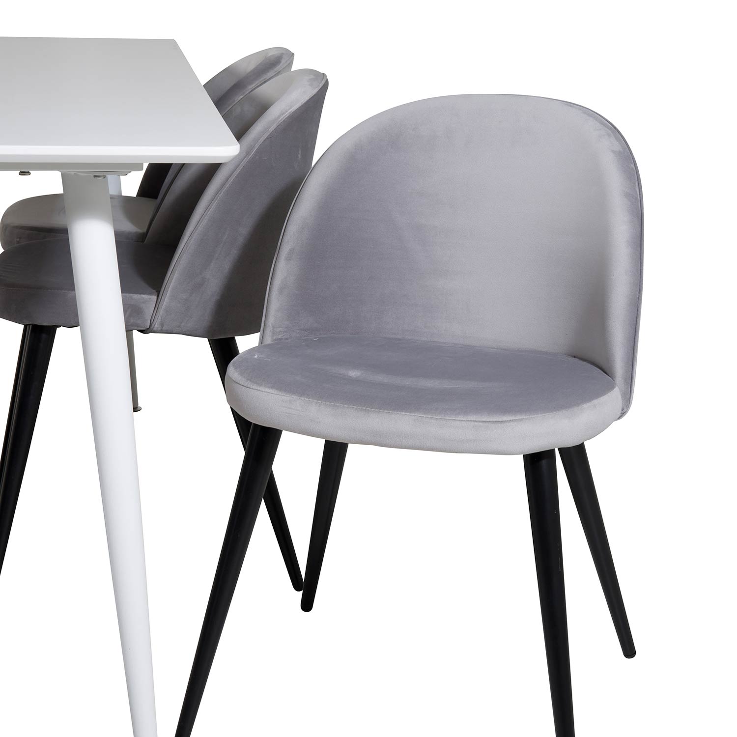 Spisegruppe Venture Home Pobbie med 6 Valentina Stoler Fløyel