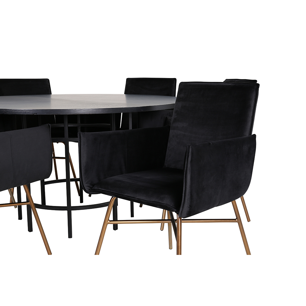 Spisegruppe furniture/fashion Copenhagen Ø140 cm med 6 Petra Stoler
