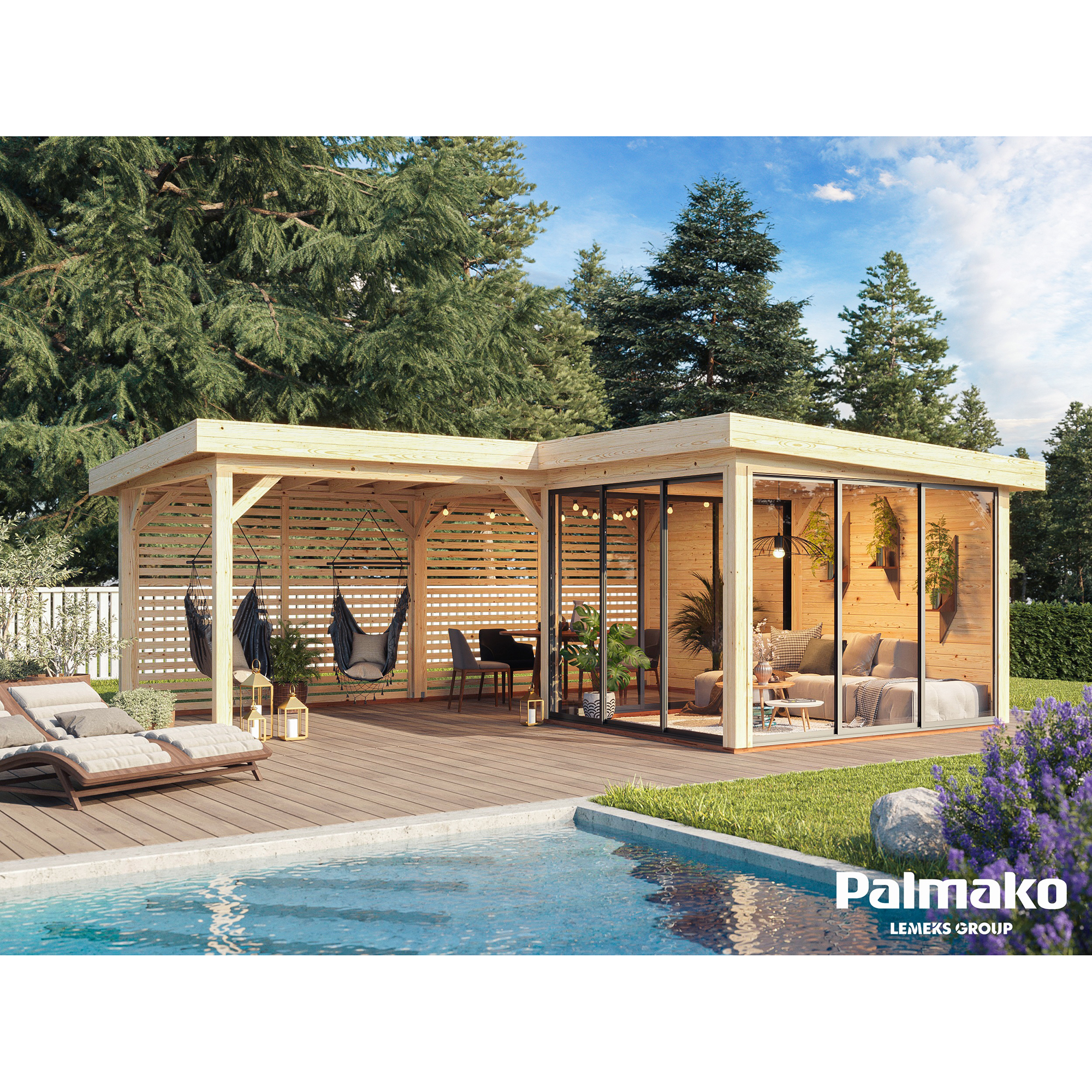 Hagestue Palmako Lenna 24,9 m2 Set 411 Slide