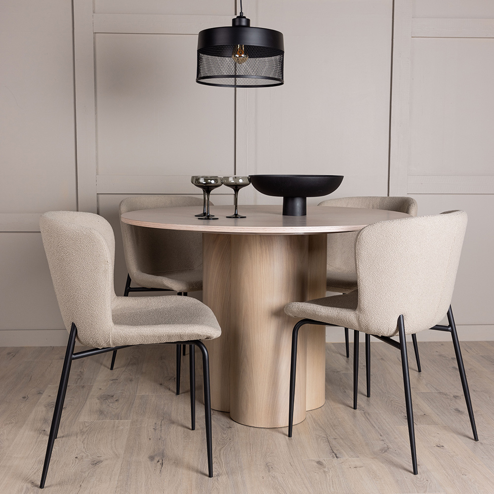 Spisegruppe Venture Home Olivia med 4 Modesto Stoler Natur